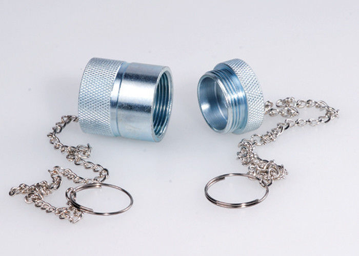 Anti Rust Hydraulic Coupler Dust Caps , Threaded Type Metal Dust Caps