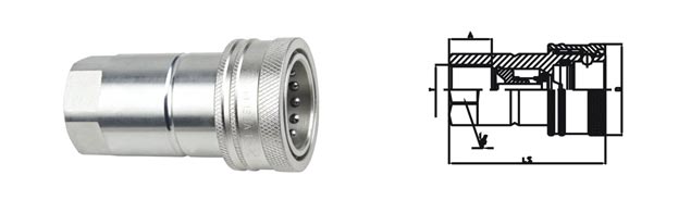 Carbon Steel Hydraulic Quick Connect Couplings , LSQ-ISOA Hydraulic Quick Disconnect Fittings