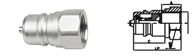 Carbon Steel Hydraulic Quick Connect Couplings , LSQ-ISOA Hydraulic Quick Disconnect Fittings