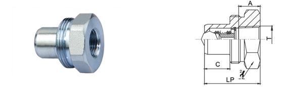 Carbon Steel Threaded Quick Connect , KZE-B NPT Thread High Pressure ...