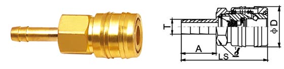 Swiss Type Air Quick Disconnect Couplings LAO Suitable For Restricted Space