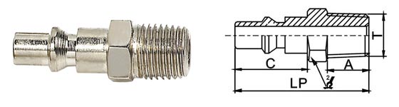 Swiss Type Air Quick Disconnect Couplings LAO Suitable For Restricted Space