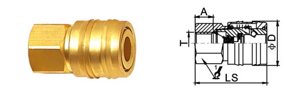 Swiss Type Air Quick Disconnect Couplings LAO Suitable For Restricted Space