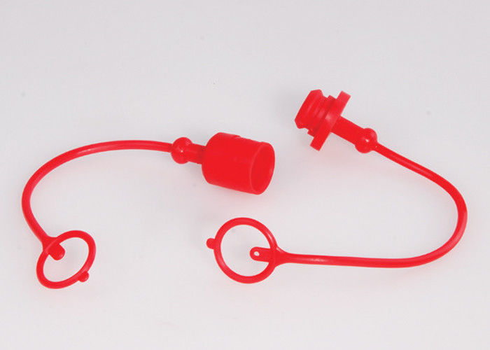 Dust Cap Red Molded Cap with Tether Keeps Cap Attached to Hose with 1/4 Hoses ISO 5675 4-Pack Fits Sub-Compact Tractor Male Hydraulic Quick connectors Grunge Armor