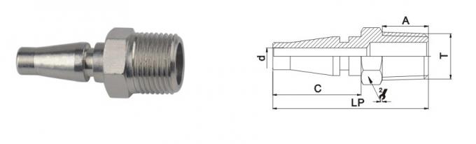 Nickle Plated Pneumatic Quick Connect Coupling In Brass LSQ-17 Rectus 17KA