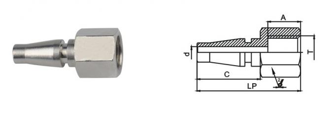 Nickle Plated Pneumatic Quick Connect Coupling In Brass LSQ-17 Rectus 17KA