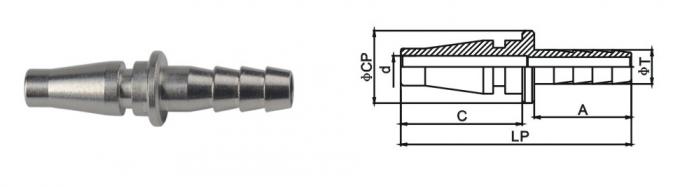 Nickle Plated Pneumatic Quick Connect Coupling In Brass LSQ-17 Rectus 17KA