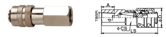 Light Weight Pneumatic Quick Disconnect Couplings , Air Line Quick Disconnect In Brass