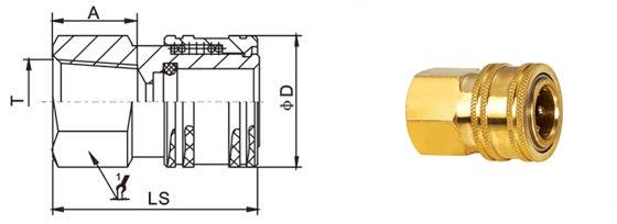 American Type High Flow Quick Connect Low Pressure Drop LST Hydraulic In SS304 / Brass