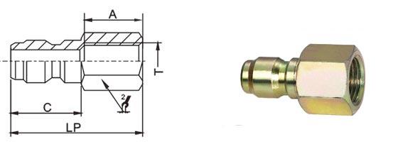 American Type High Flow Quick Connect Low Pressure Drop LST Hydraulic In SS304 / Brass