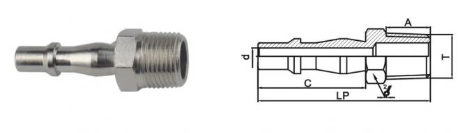 Single Shut - Off Pneumatic Quick Connect Coupling LSQ-19 Rectus 19KA In Brass