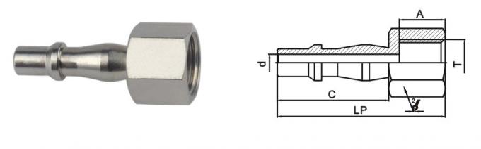 Single Shut - Off Pneumatic Quick Connect Coupling LSQ-19 Rectus 19KA In Brass