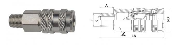 Interchangeable Pneumatic Quick Connect Coupling Miniature ISO 6150B Standard