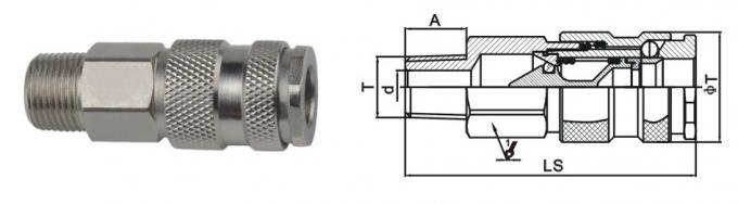 Convenient Pneumatic Quick Disconnect Couplings LSQ-25 Rectus 25KA In Brass