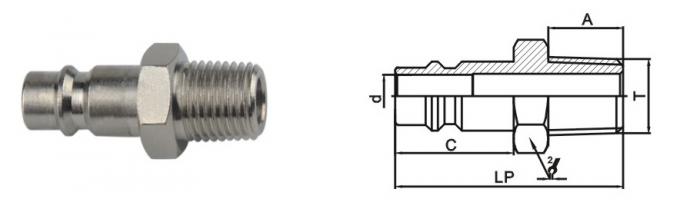 Convenient Pneumatic Quick Disconnect Couplings LSQ-25 Rectus 25KA In Brass