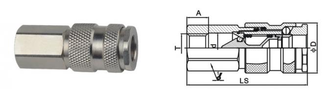Convenient Pneumatic Quick Disconnect Couplings LSQ-25 Rectus 25KA In Brass