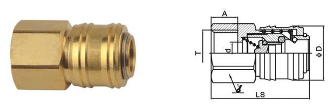 Automatic Pneumatic Quick Connect Coupling , Pneumatic Connectors In Brass Nickle Plated