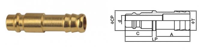 Automatic Pneumatic Quick Connect Coupling , Pneumatic Connectors In Brass Nickle Plated
