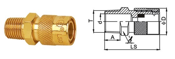 Antifraying Pneumatic Quick Release Coupling For Injecting Mold Machine