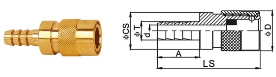 Antifraying Pneumatic Quick Release Coupling For Injecting Mold Machine