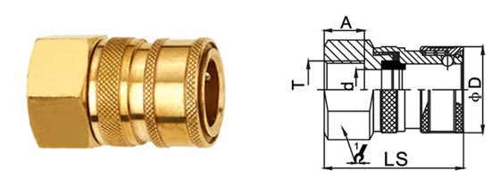 1.5 Mpa Pneumatic Quick Release Coupling , LSQ-Q2 Quick Release Connector
