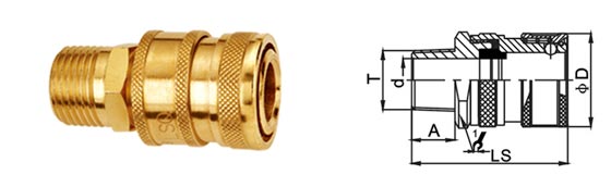 1.5 Mpa Pneumatic Quick Release Coupling , LSQ-Q2 Quick Release Connector