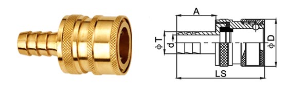 1.5 Mpa Pneumatic Quick Release Coupling , LSQ-Q2 Quick Release Connector