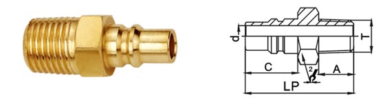 High Flow Pneumatic Quick Release Coupling , Mini Brass Quick Release Coupling