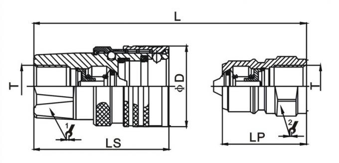 Carbon Steel Hydraulic Quick Connect Couplings , LSQ-TM Hydraulic Quick Disconnect Fittings