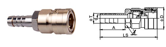 Flexible Durable Brass Quick Release Coupling LSQ-CC Use For Shipping Building