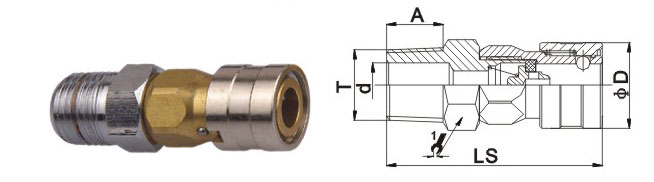 Flexible Durable Brass Quick Release Coupling LSQ-CC Use For Shipping Building