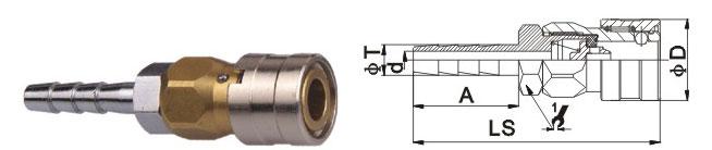 Flexible Durable Brass Quick Release Coupling LSQ-CC Use For Shipping Building