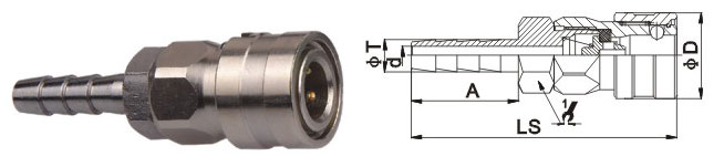 Flexible Durable Brass Quick Release Coupling LSQ-CC Use For Shipping Building