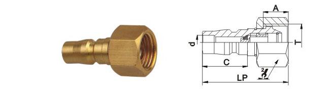 Flexible Durable Brass Quick Release Coupling LSQ-CC Use For Shipping Building