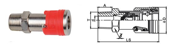 Small Dimensions Female Quick Release Coupling LSQ-CC50 Japanese Type