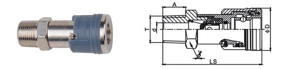 Small Dimensions Female Quick Release Coupling LSQ-CC50 Japanese Type