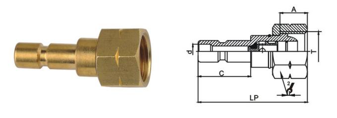 Korean Type Pneumatic Quick Release Coupling , LSQ-DD Nickle Plated Pneumatic Connectors
