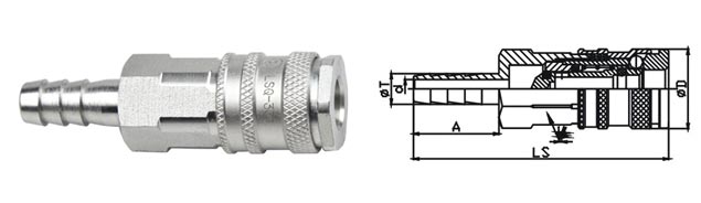 1.6 Mpa Pneumatic Quick Connect Coupling , LSQ-300 CEJN 300 Type Quick Connect Coupling