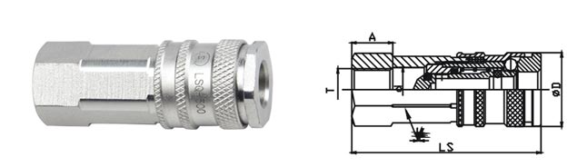 1.6 Mpa Pneumatic Quick Connect Coupling , LSQ-300 CEJN 300 Type Quick Connect Coupling