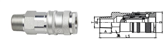 Lightweight Pneumatic Quick Connect Coupling , Interchang - Eability High Flow Coupler