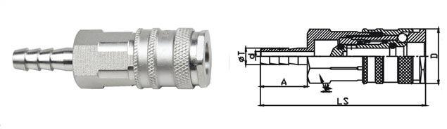 Lightweight Pneumatic Quick Connect Coupling , Interchang - Eability High Flow Coupler