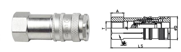 Chrome Three Pneumatic Quick Connect Coupling 1.6 Mpa LSQ-320 CEJN 320 Type