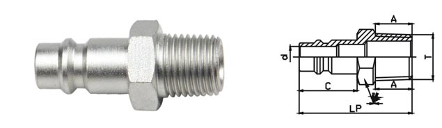 Chrome Three Pneumatic Quick Connect Coupling 1.6 Mpa LSQ-320 CEJN 320 Type