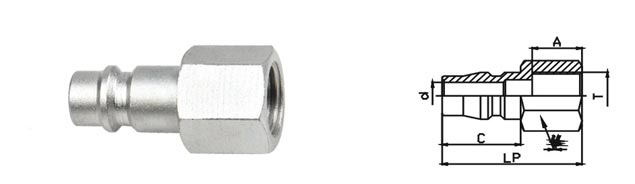 Chrome Three Pneumatic Quick Connect Coupling 1.6 Mpa LSQ-320 CEJN 320 Type