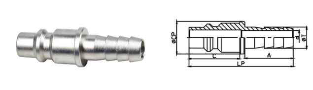 Durable Professional Pneumatic Push Fit Connectors 8.2 mm ISO 6150B Standard