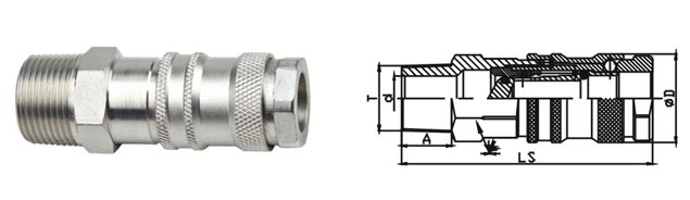 Reusable Pneumatic Air Connectors , 1.6 Mpa High Pressure Quick Connect Coupling
