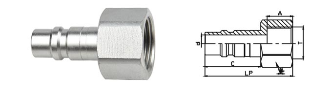 Reusable Pneumatic Air Connectors , 1.6 Mpa High Pressure Quick Connect Coupling