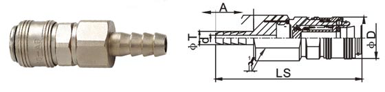 Single Hand Operation Air Compressor Quick Disconnect Semi Automatic Type