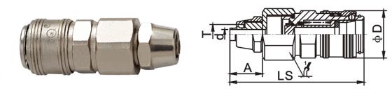 Single Hand Operation Air Compressor Quick Disconnect Semi Automatic Type