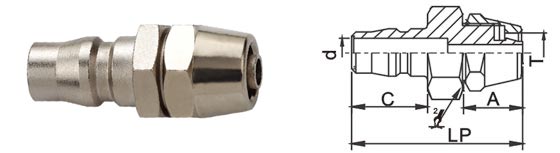 Single Hand Operation Air Compressor Quick Disconnect Semi Automatic Type